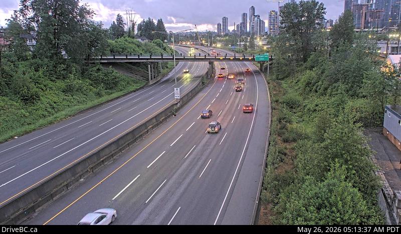 Live Traffic Camera of Highway 1 at Douglas Road overpass, looking west