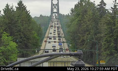 Live Traffic Camera of North end of Lions Gate Bridge, looking south