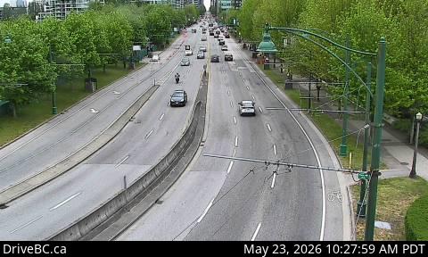 Live Traffic Camera of Georgia Street at Chilco, looking south