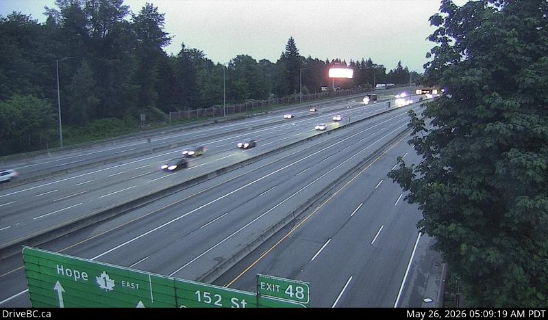 Live Traffic Camera of Hwy 1 at Port Mann Bridge, looking eastbound